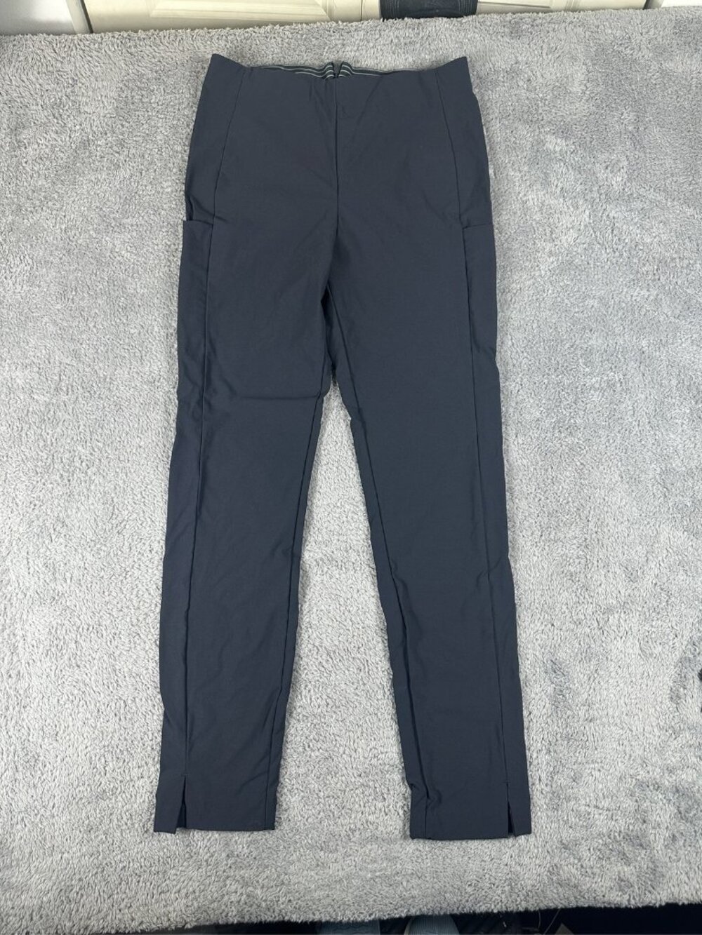 Athleta Wander Slim Ankle Pants Womens Gray Stretch Travel Zip Pockets Sz 10